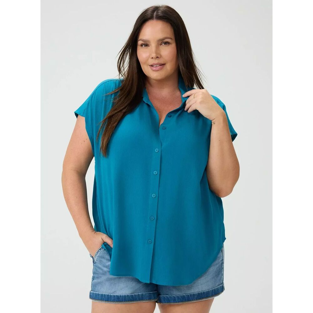 NWT Torrid 1 Crinkle Gauze Dolman Shirt 1X 14 16